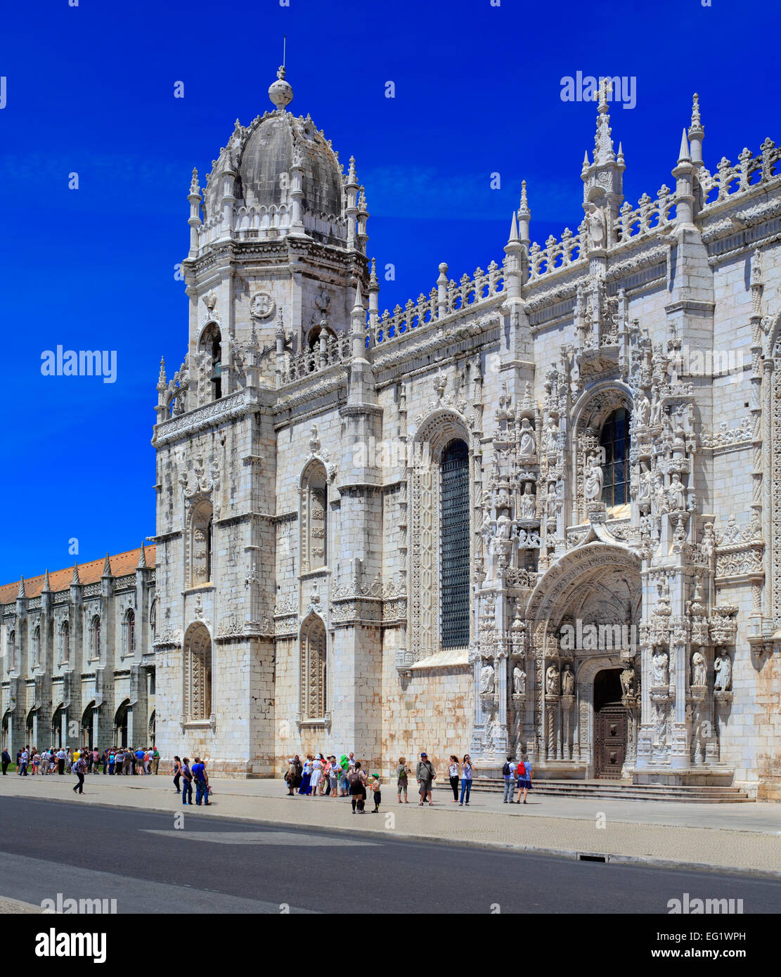 Jeronimos monastery (Hieronymites Monastery), South portal of Church of Santa Maria, Lisbon, Portugal Stock Photo