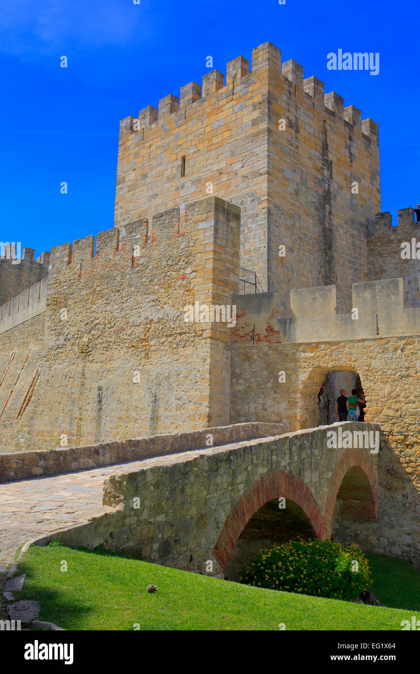 Castle of Sao Jorge (Castelo de Sao Jorge), Lisbon, Portugal Stock Photo