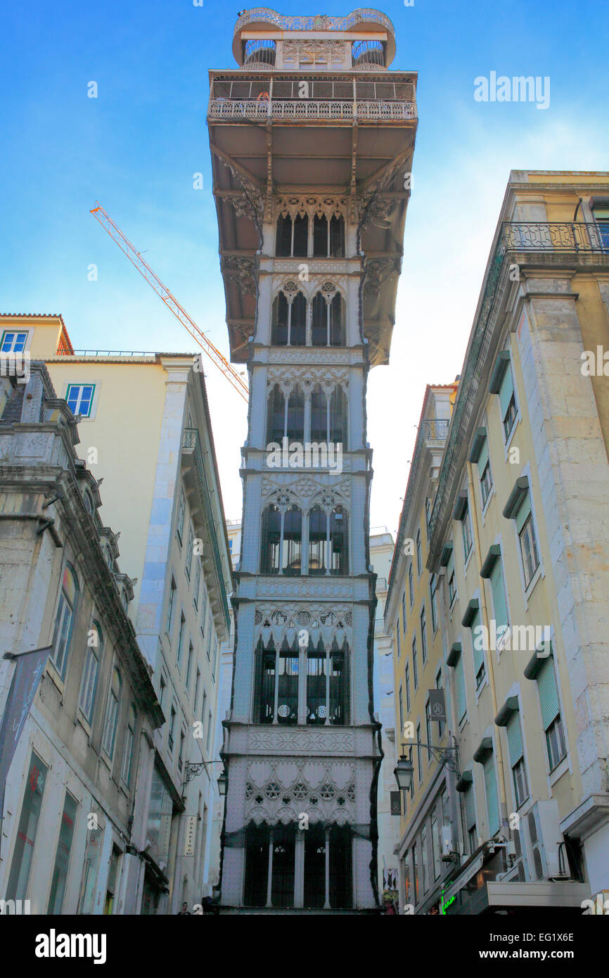 Santa Justa Lift (Elevador de Santa Justa) (1902), Lisbon, Portugal Stock Photo