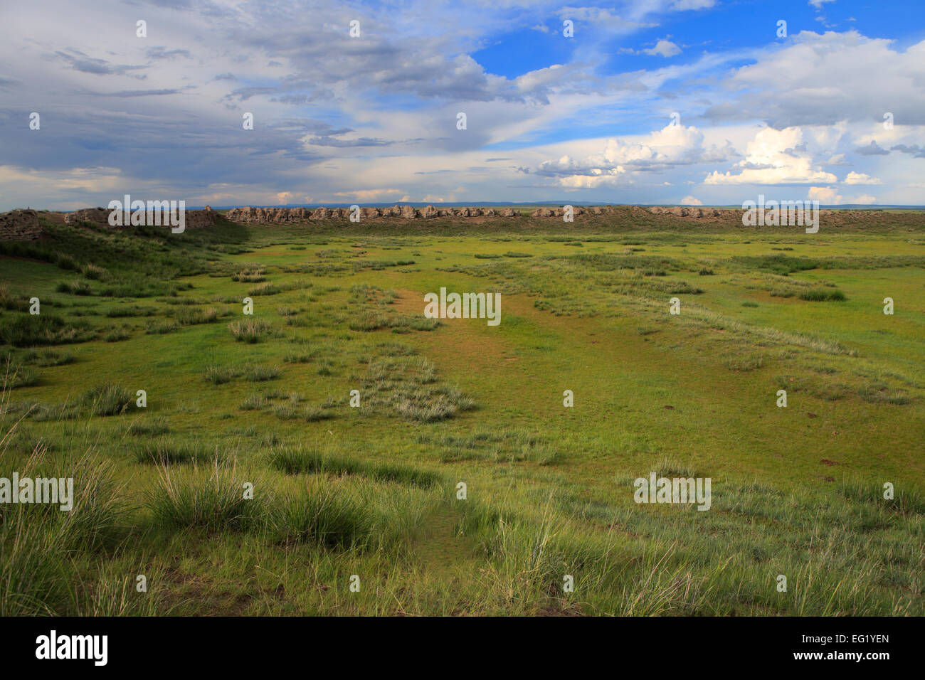 Ordu-Baliq, ruins of ancient Uyghur capital near Kharakhorin, Mongolia Stock Photo