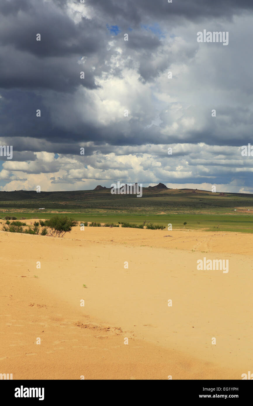 Mongol Els sand dunes, Tov province, Mongolia Stock Photo