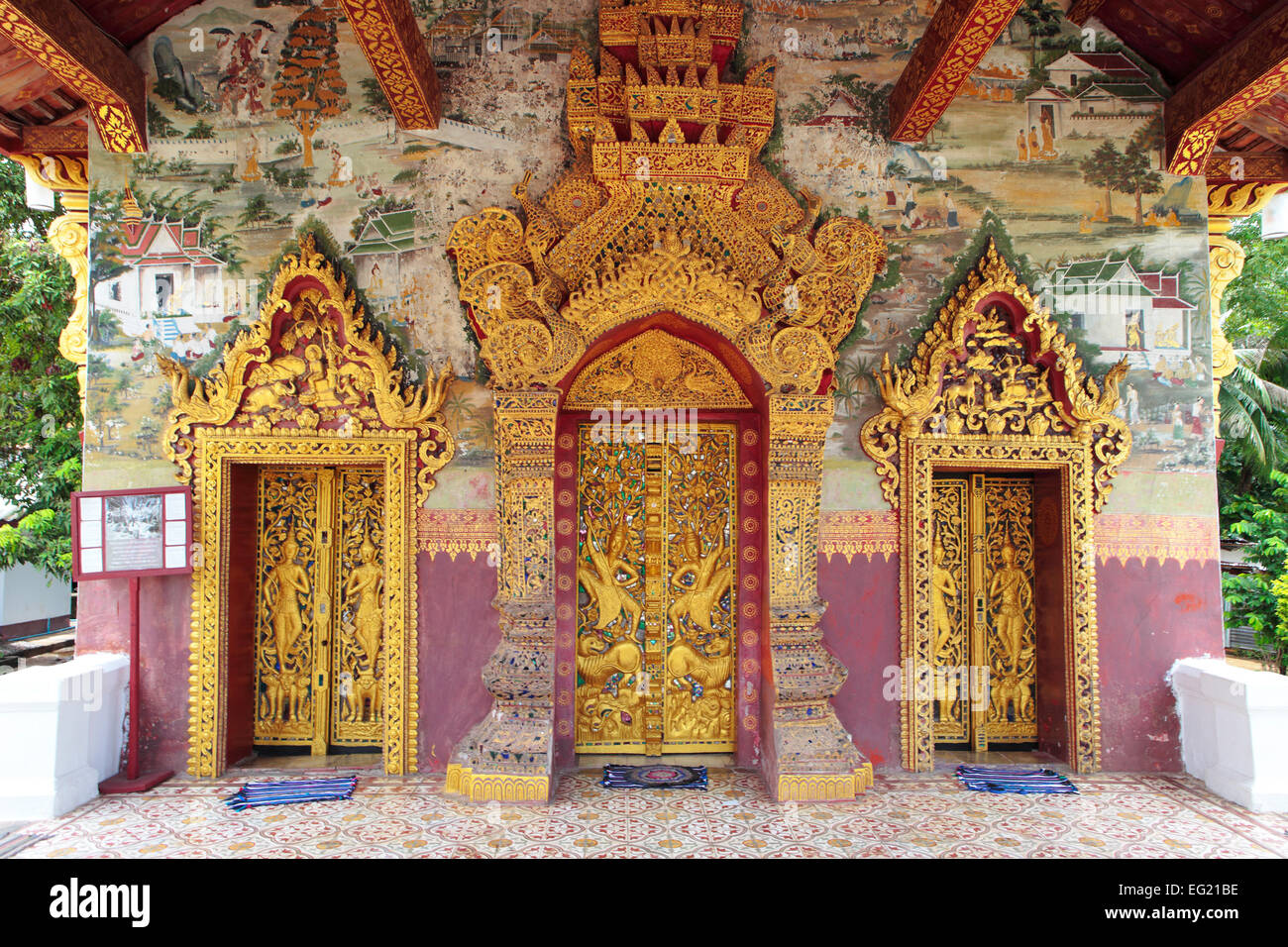 Wat Pa Phai (1815), Buddhist temple, Luang Prabang, Laos Stock Photo