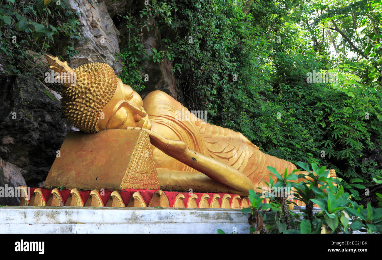 Statue of Buddha, Mount Phousi, Luang Prabang, Laos Stock Photo