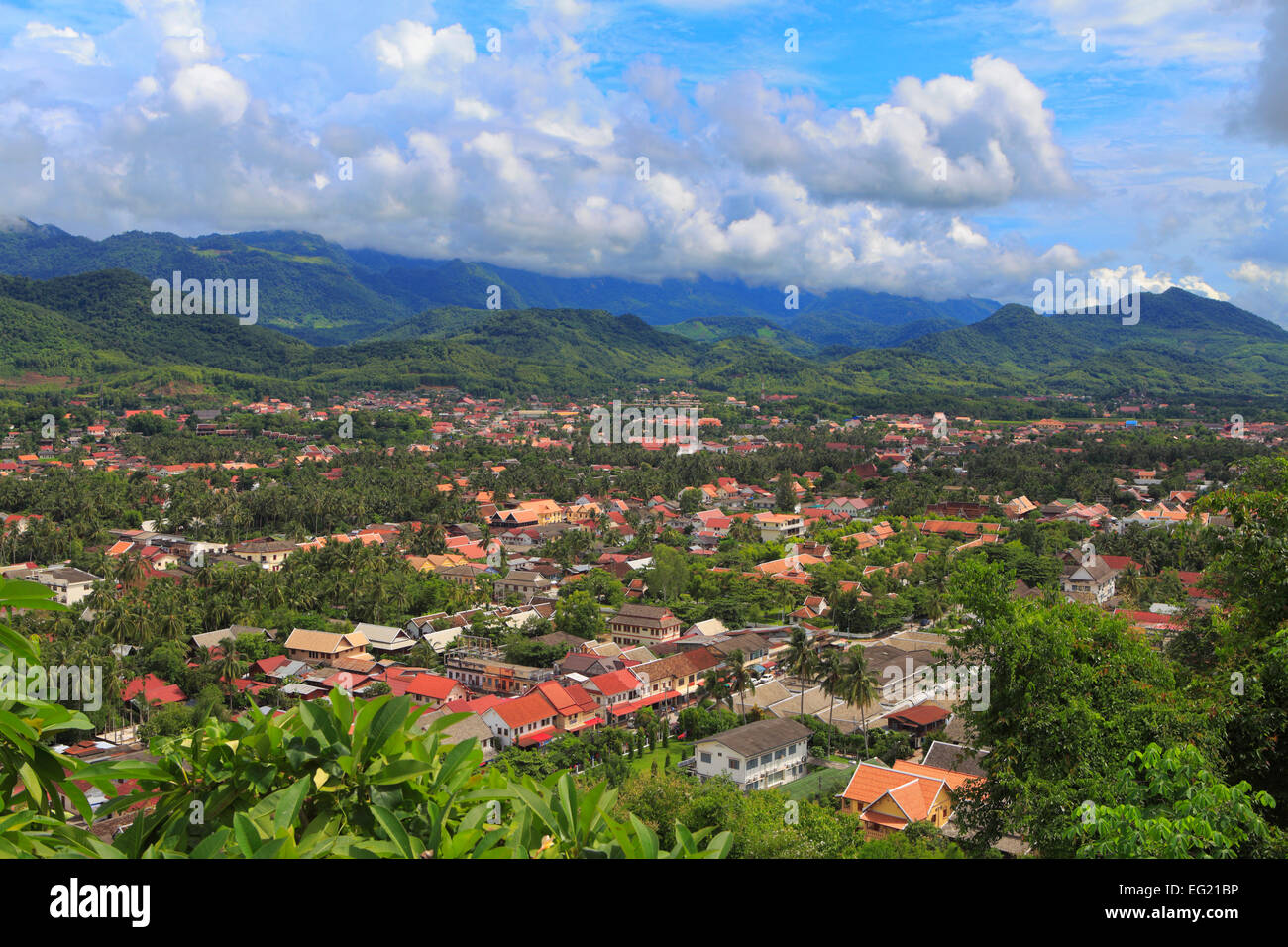 View from Mount Phousi, Luang Prabang, Laos Stock Photo