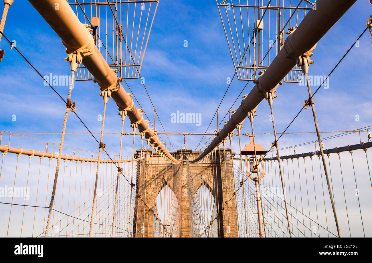 Brooklyn bridge american flag sunrise hi-res stock photography and ...