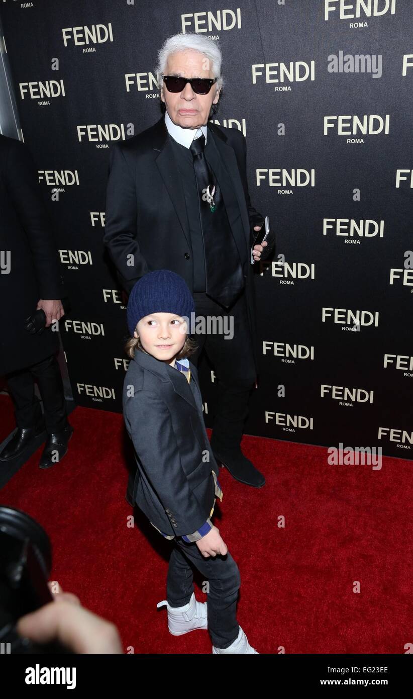 Karl Lagerfeld at arrivals for Fendi Flagship Boutique Opening And Cocktail  Party, 598 Madison Avenue, New York, NY February 13, 2015. Photo By: Andres  Otero/Everett Collection Stock Photo - Alamy