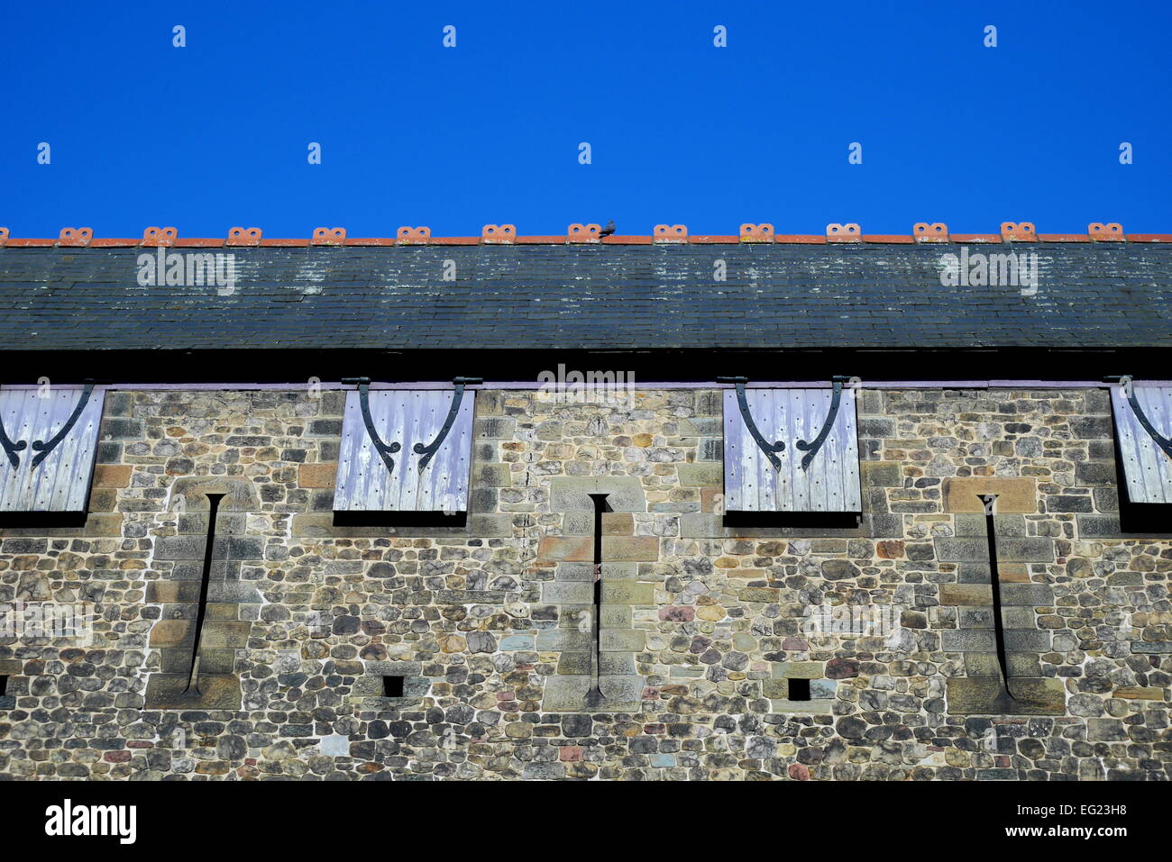 Detail of the wall of Cardiff Castle, Wales, UK Stock Photo Alamy