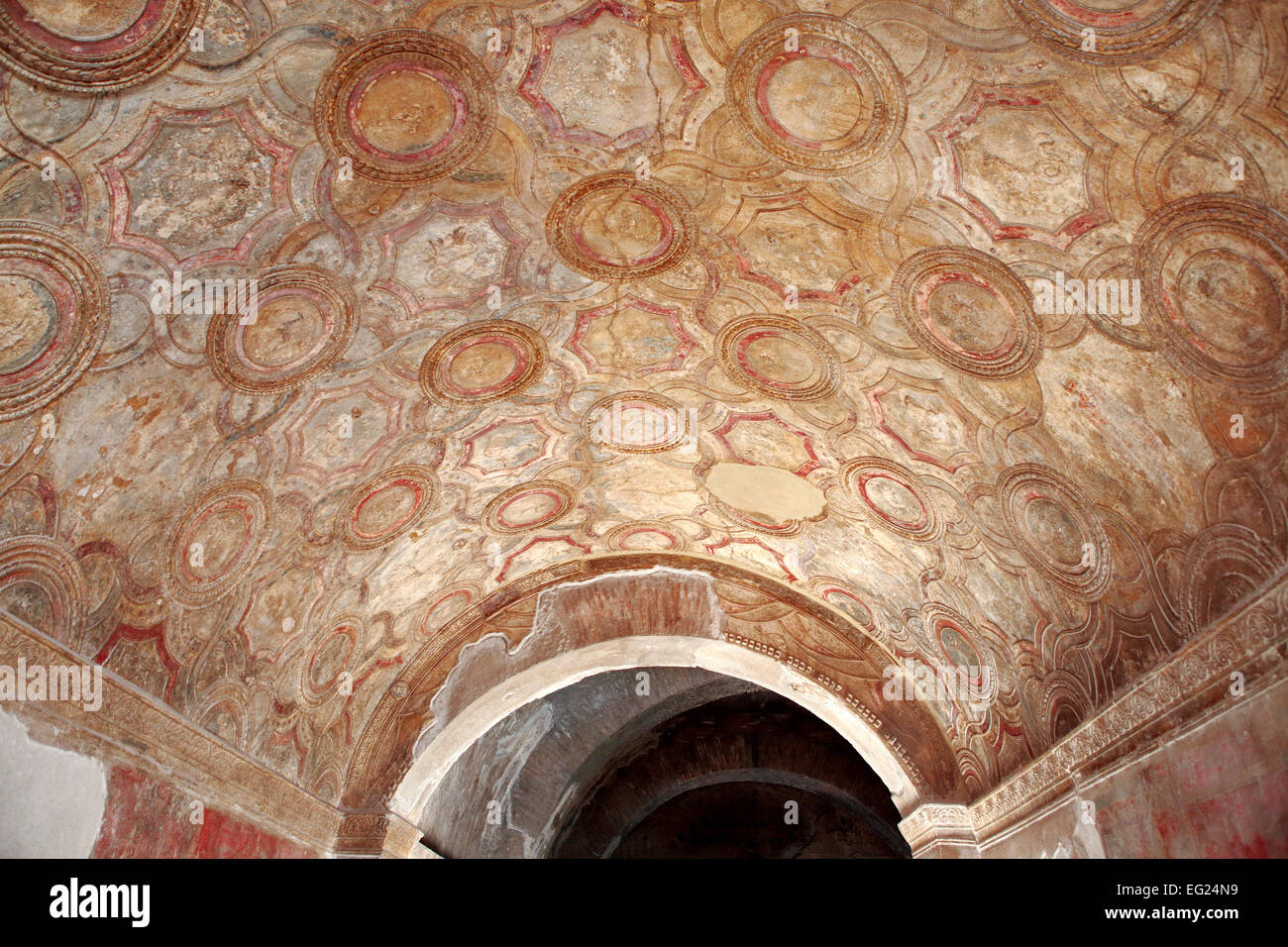 Terme Stabiane, stucco decoration, Pompeii, Campania, Italy Stock Photo
