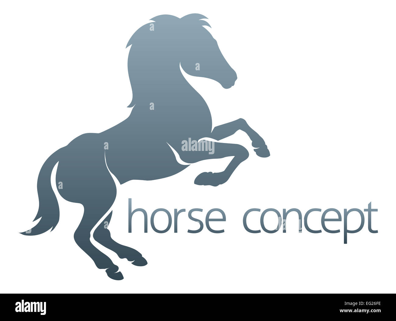 An abstract rearing rampant horse concept Stock Photo