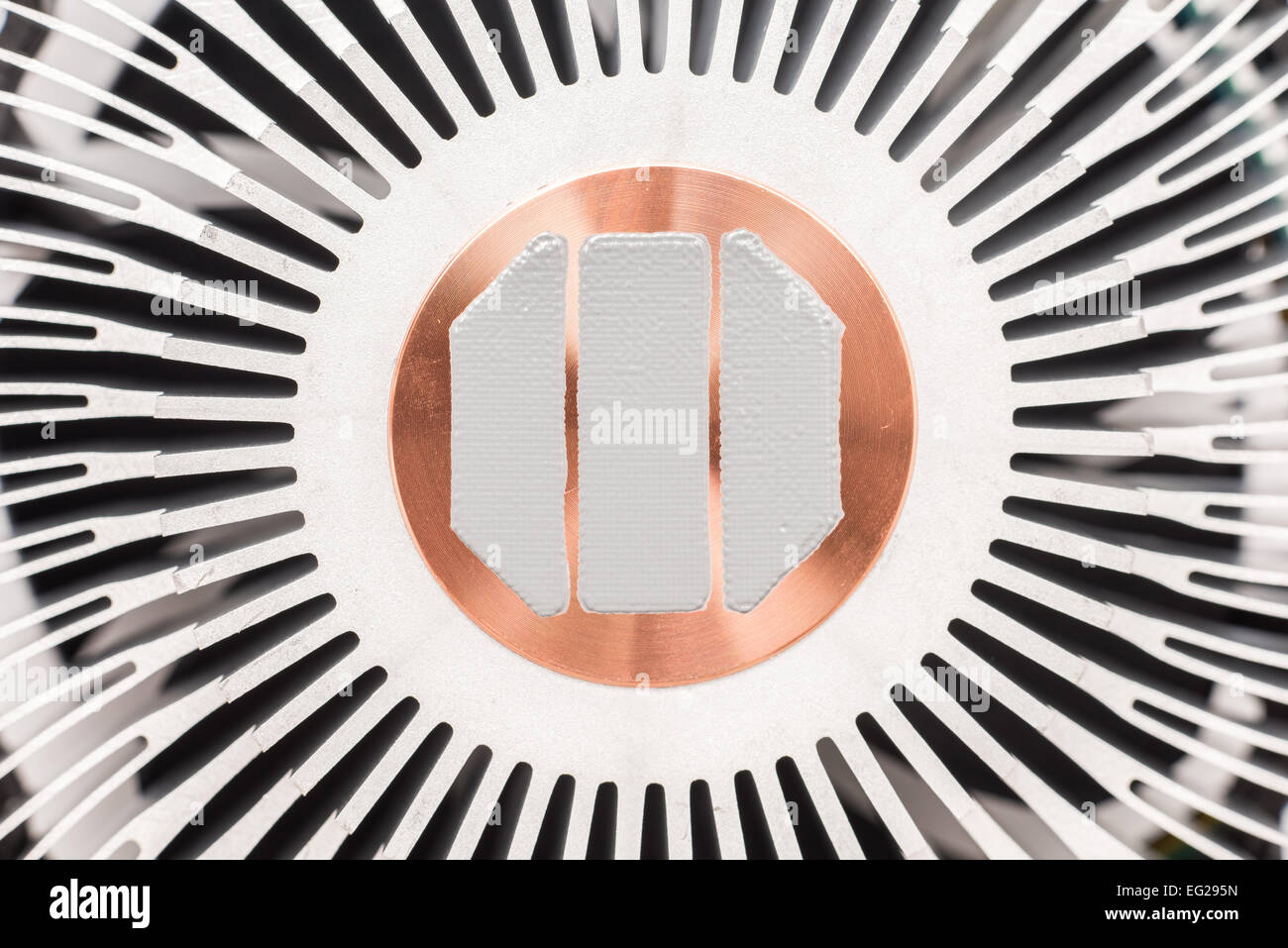 Computer CPU Heatsink And Thermal Paste Properly Applied Stock Photo