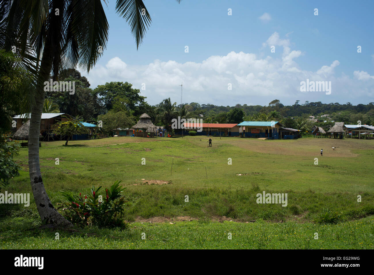 Houses In The Ngobe Bugle Indian Village Of Salt Creek Near Bocas Del