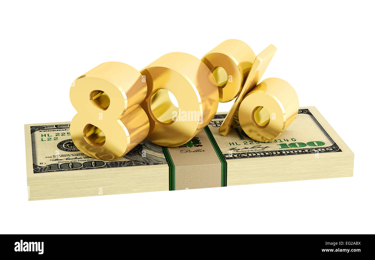 80% - savings - discount - interest rate - isolated on white Stock ...
