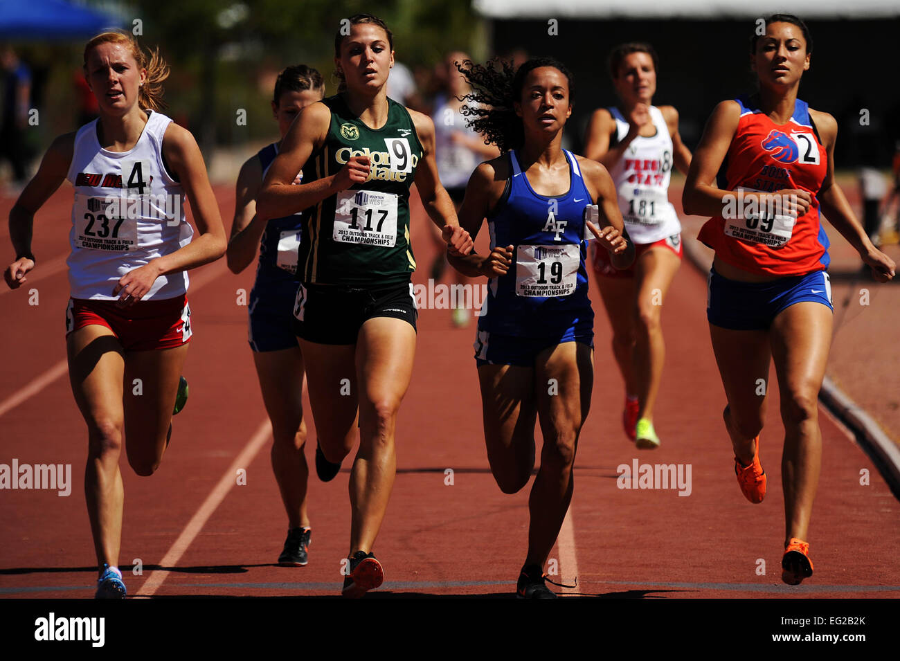 Academy Cadet 1st Class Morgan Mosby center rallies towards the finish