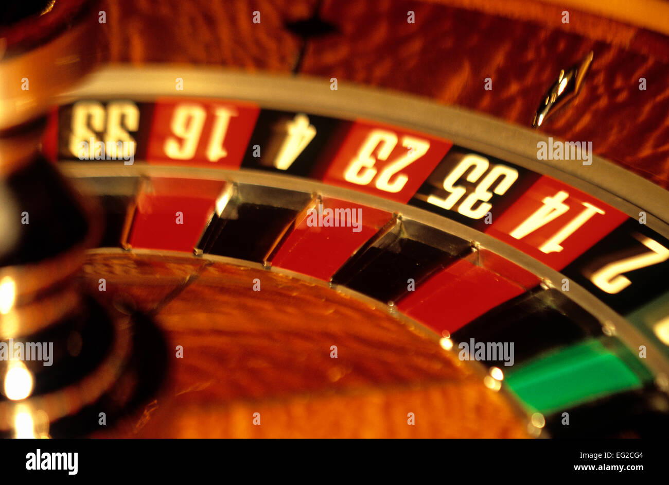 Roulette wheel, Main Street Station Casino, Las Vegas, Nevada, USA
