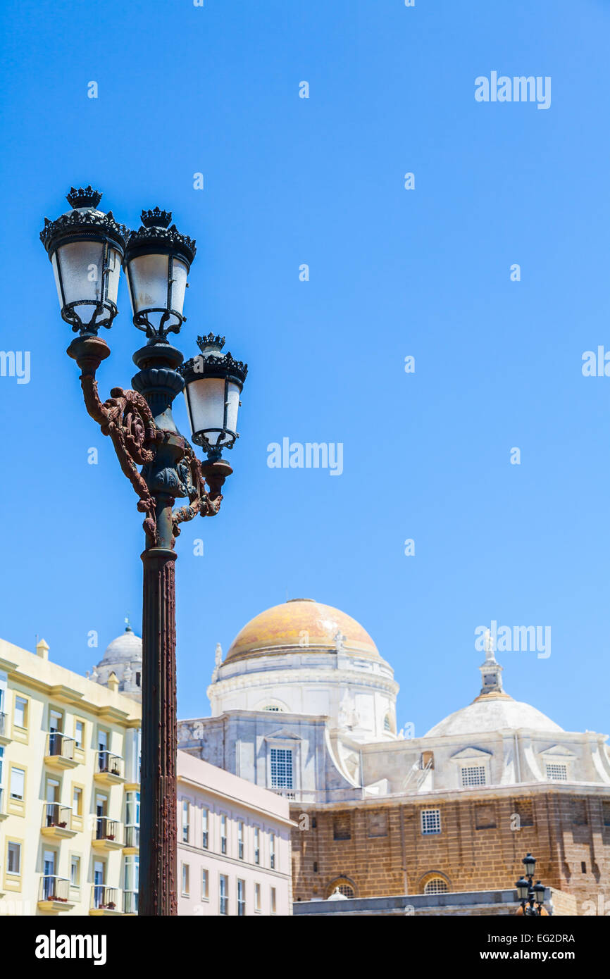 A sunny day with a deep blue sky in Cadiz, Andalusia region, South of Spain. Stock Photo