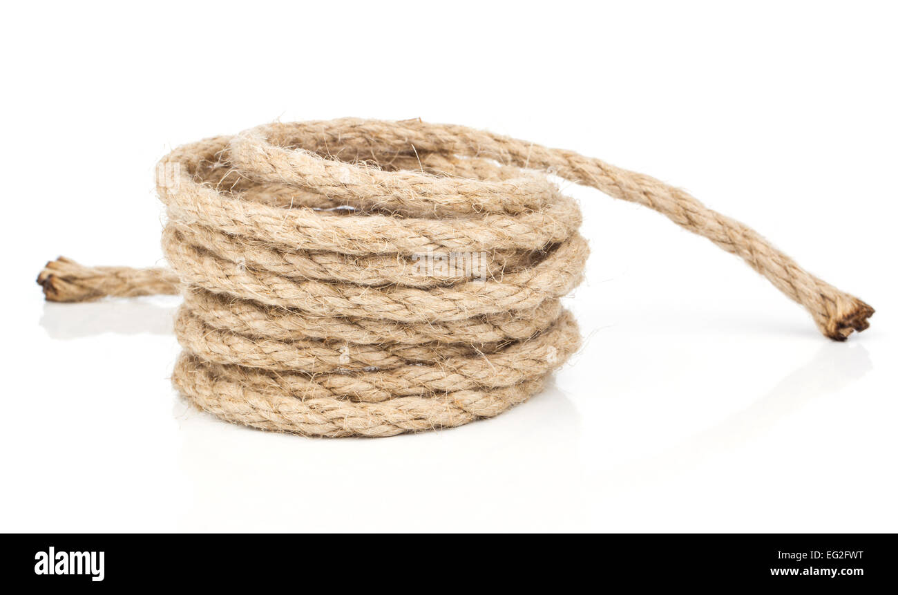 roll of rope isolated on white Stock Photo Alamy
