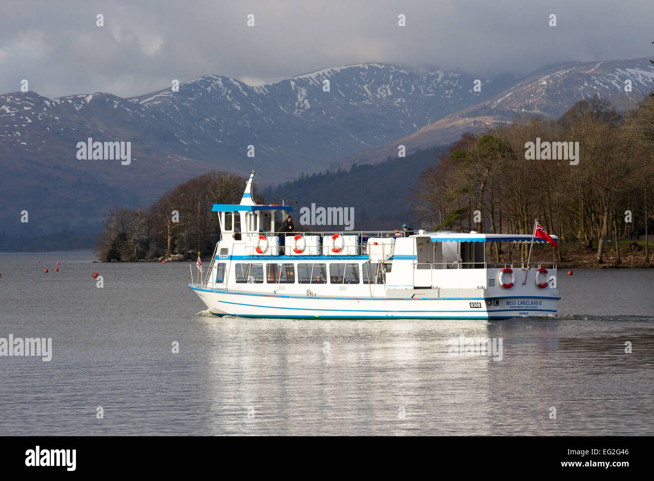 Lake Windermere, Cumbria, UK. 14th February, 2015. UK Weather Half