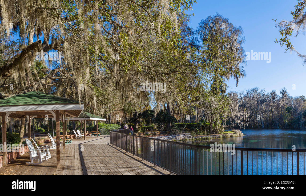 Landing on the Silver River in Silver Springs State Park, near Ocala, Marion County, Florida, USA Stock Photo