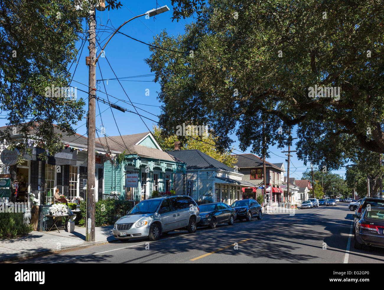 Magazine Street in the Touro neigbourhood of Central City, New Orleans, Lousiana, USA Stock