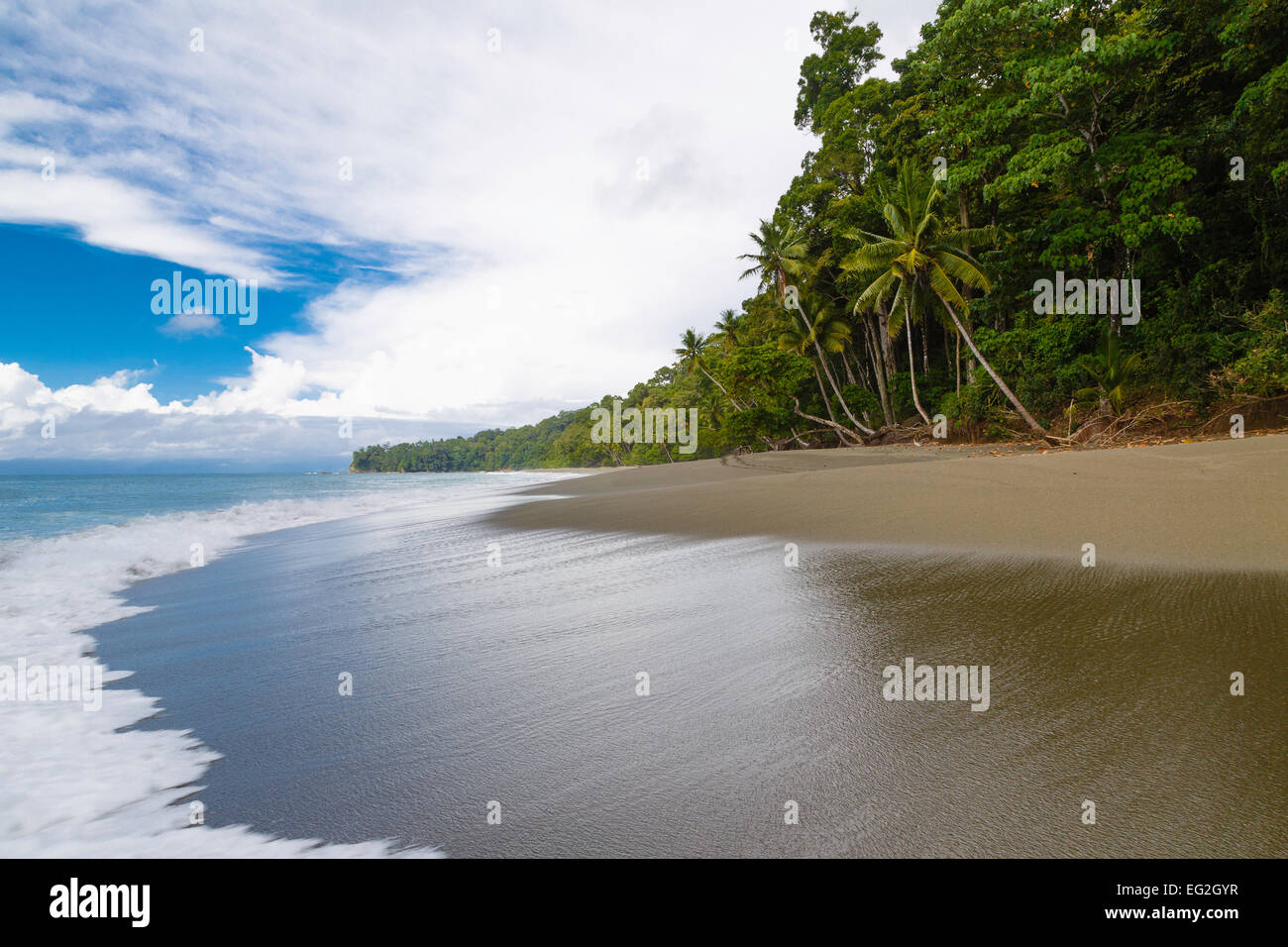 Tripical beach,Corcovado National Park, Osa Peninsula, Costa Rica, Central America Stock Photo