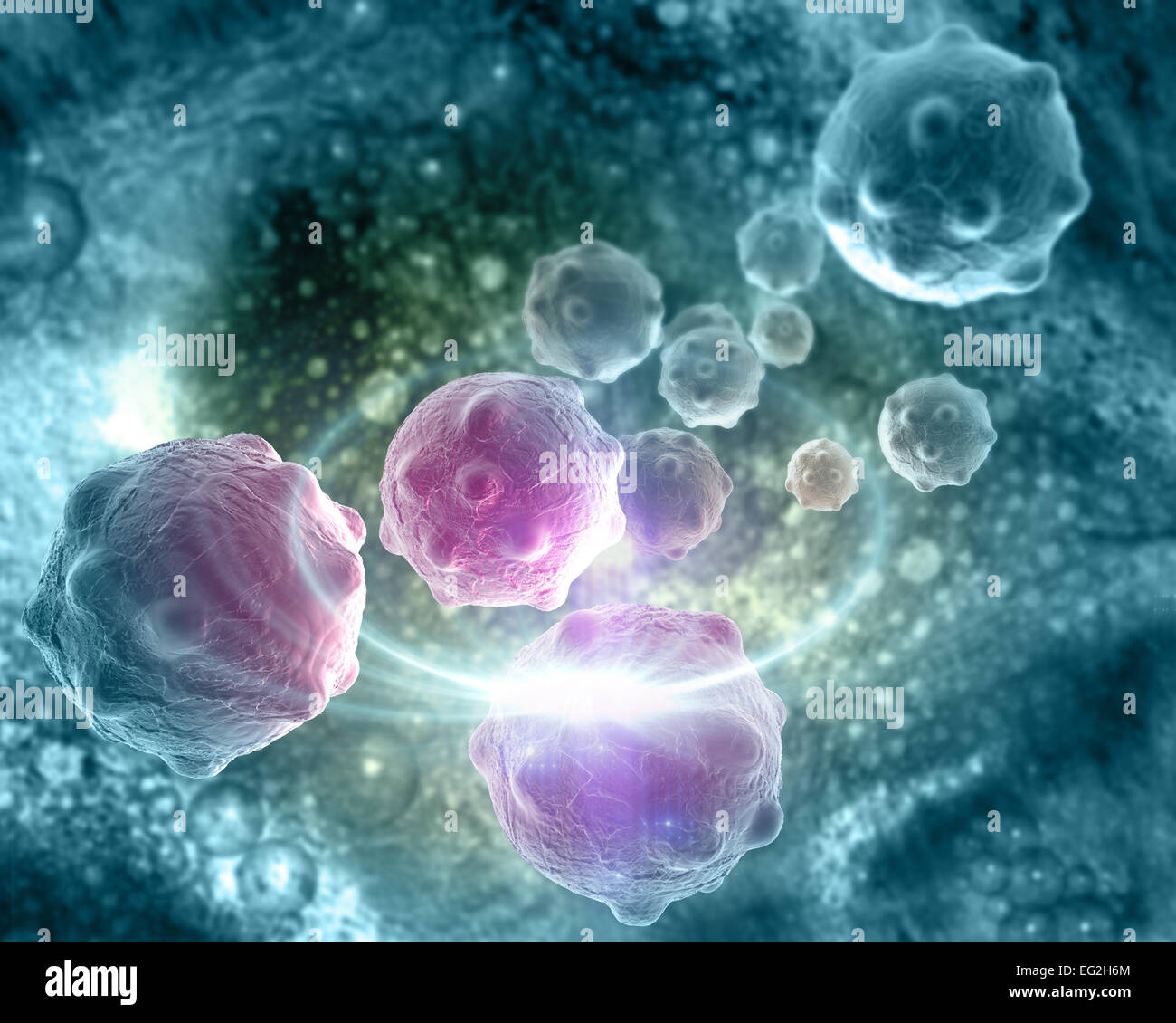 cancer cell made in 3d software Stock Photo - Alamy