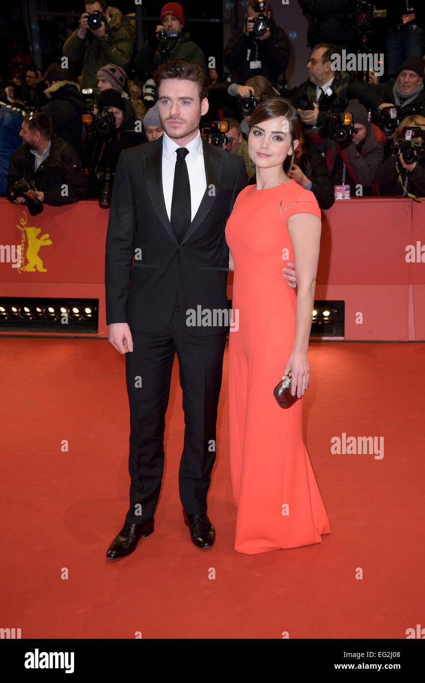 Richard Madden and girlfriend Jenna Louise-Coleman attending the 'Cinderella' premiere at the 65th Berlin International Film Festival / Berlinale 2015 on February 13, 2015. Stock Photo