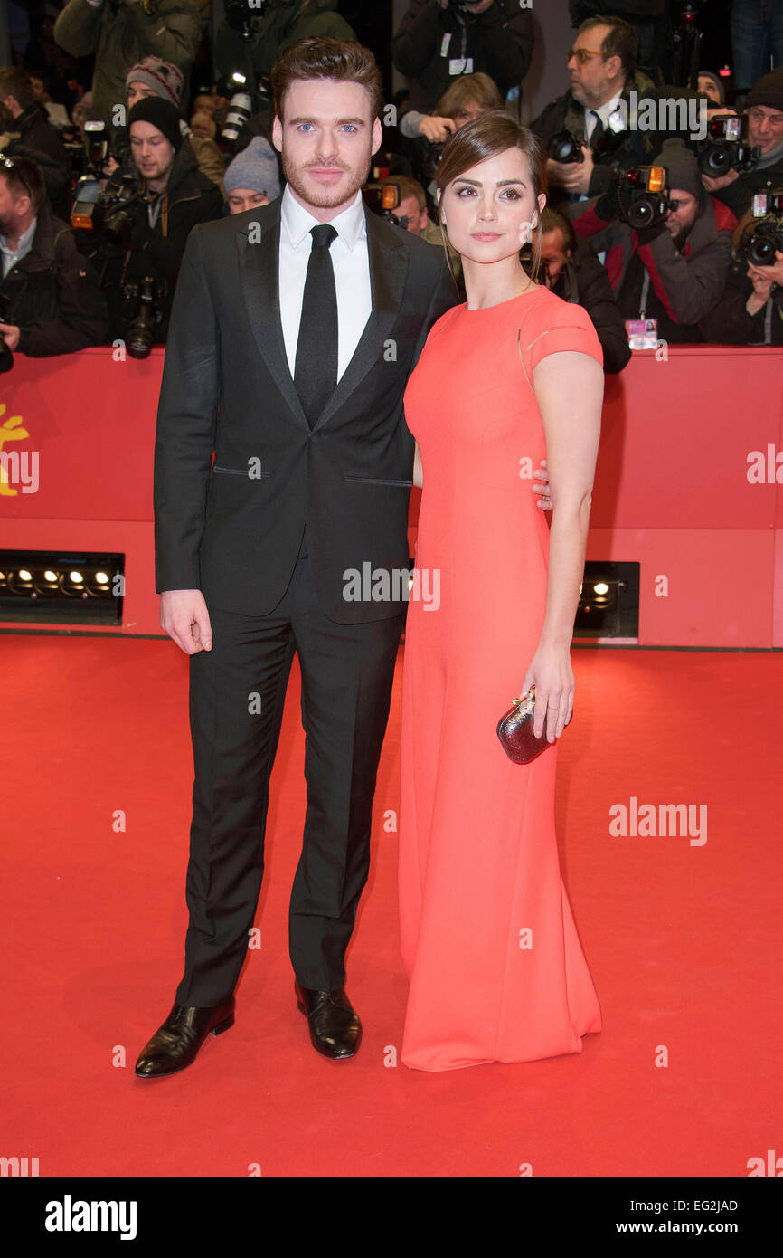 Richard Madden and girlfriend Jenna Louise-Coleman attending the 'Cinderella' premiere at the 65th Berlin International Film Festival / Berlinale 2015 on February 13, 2015. Stock Photo