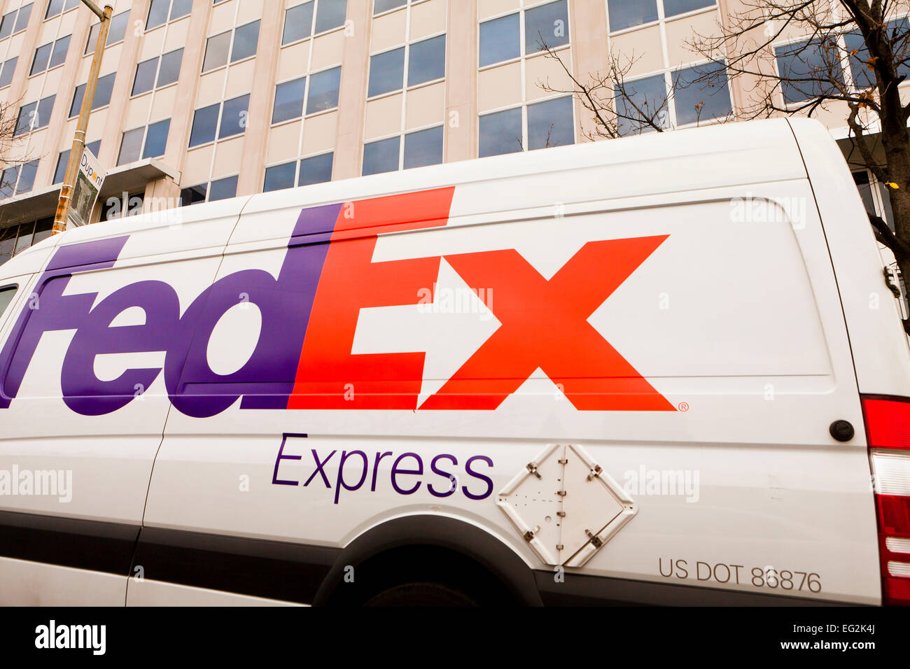 FedEx Express delivery truck Stock Photo