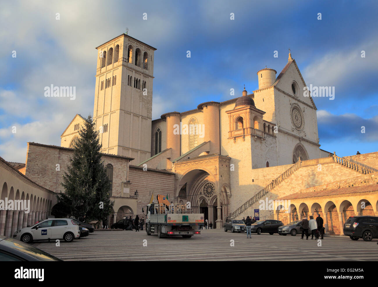 Basilica of San Francesco d'Assisi (Papal Basilica of St. Francis of Assisi), Assisi, Umbria, Italy Stock Photo