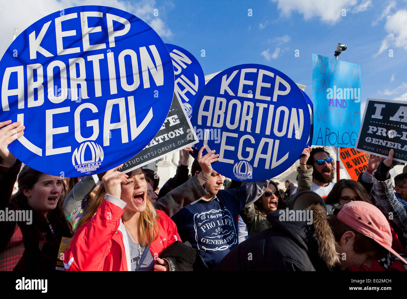 ProChoice activists protesting in front of the US Supreme Court