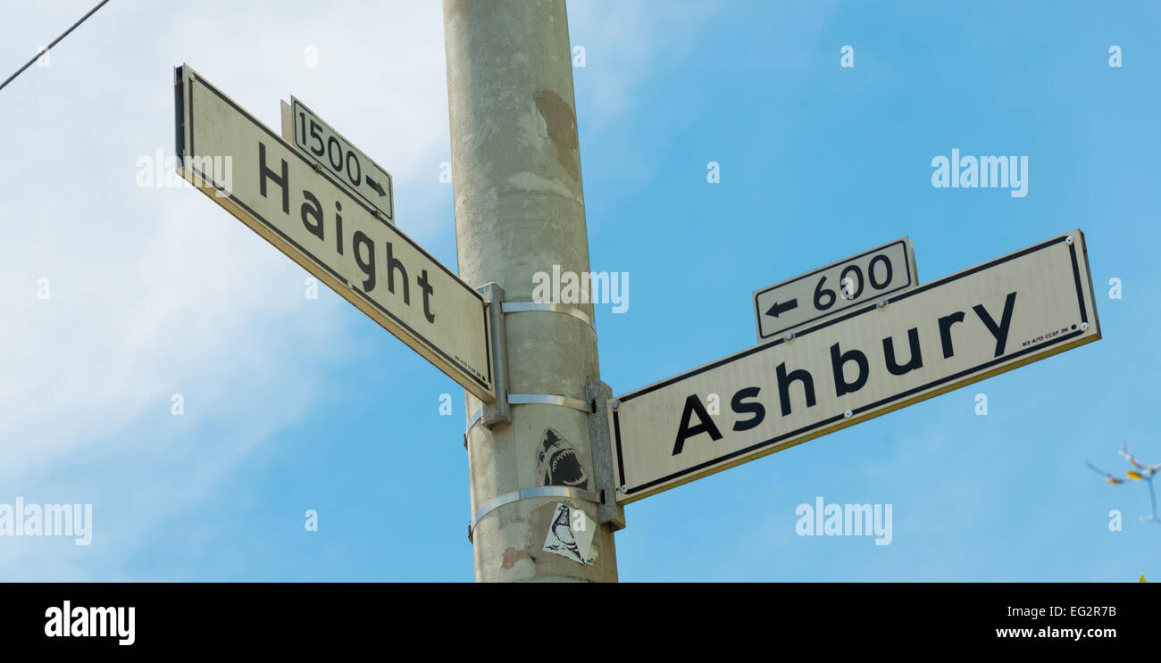 Haight - Ashbury street sign in San Francisco, California, USA Stock Photo