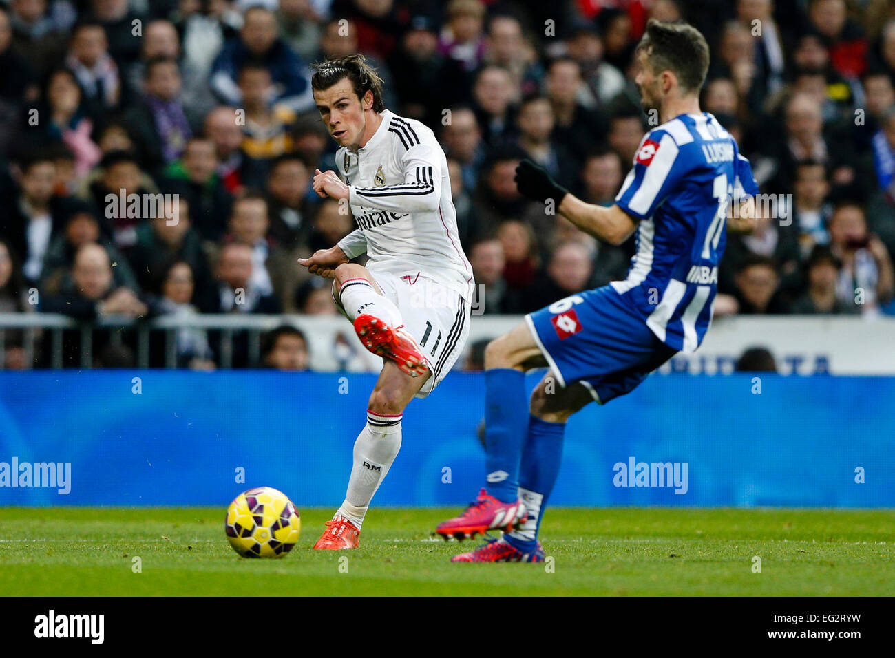 Madrid, Spain. 14th Feb, 2015. La Liag football league. Real madrid versus Deportivo la Coruna. 11 Gareth Bale Midfielder of Real Madrid . Credit:  Action Plus Sports/Alamy Live News Stock Photo