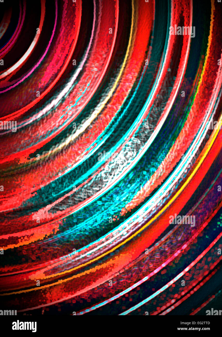 Bright segments curves strips consistently assembled to each other Stock Photo