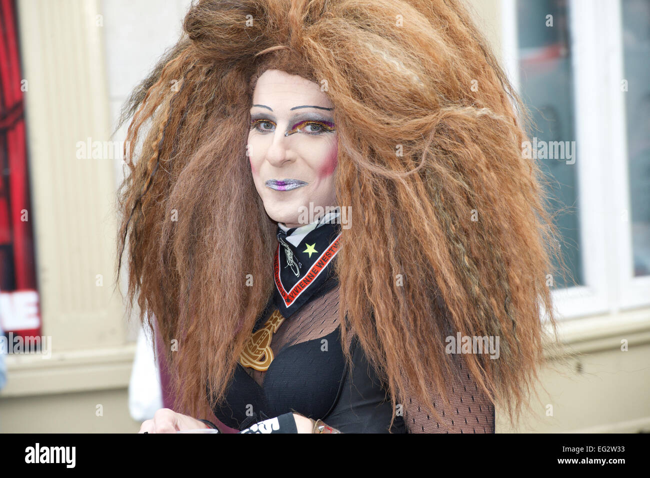 Big hair, Manchester Pride. Stock Photo