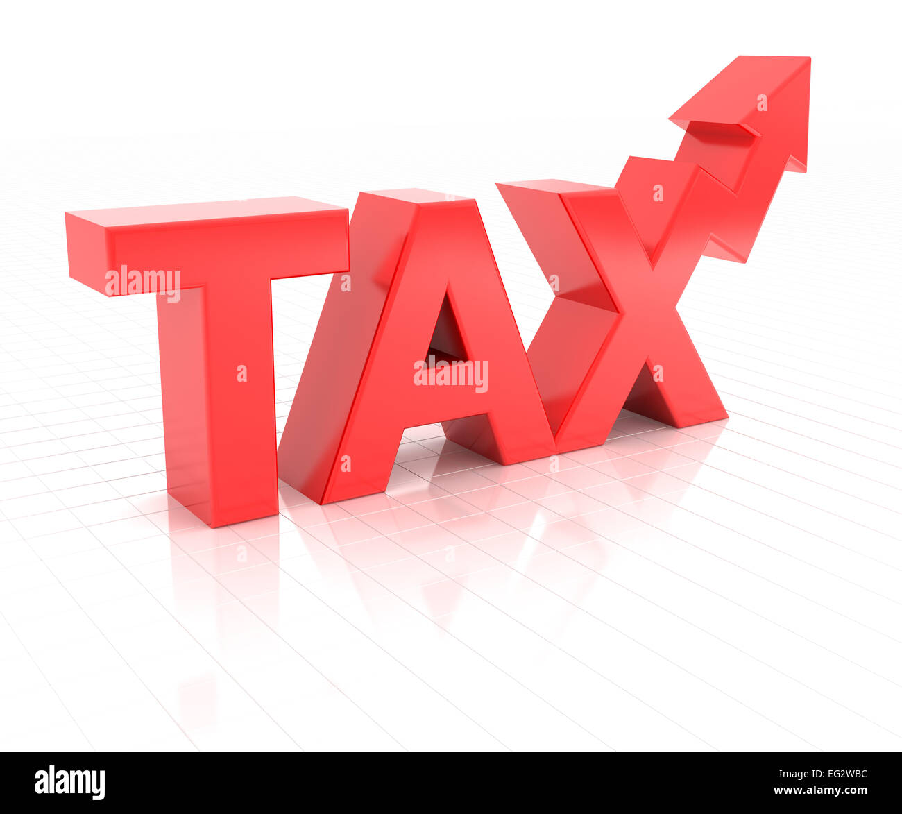 Rising tax concept, 3d render Stock Photo