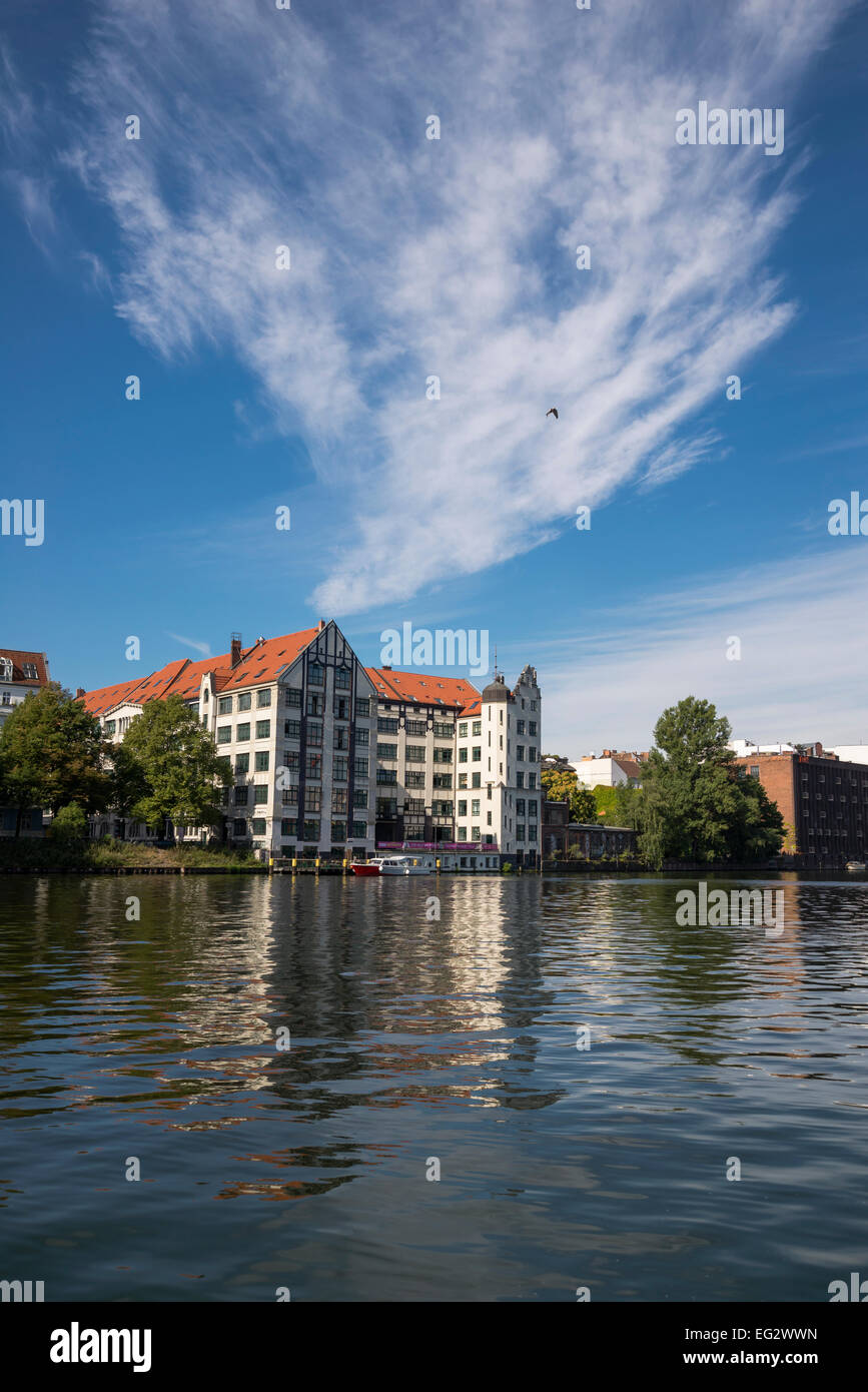 Bizarre cirrus cloud over the river Spree, Berlin, Capital of Germany, Europe. Stock Photo