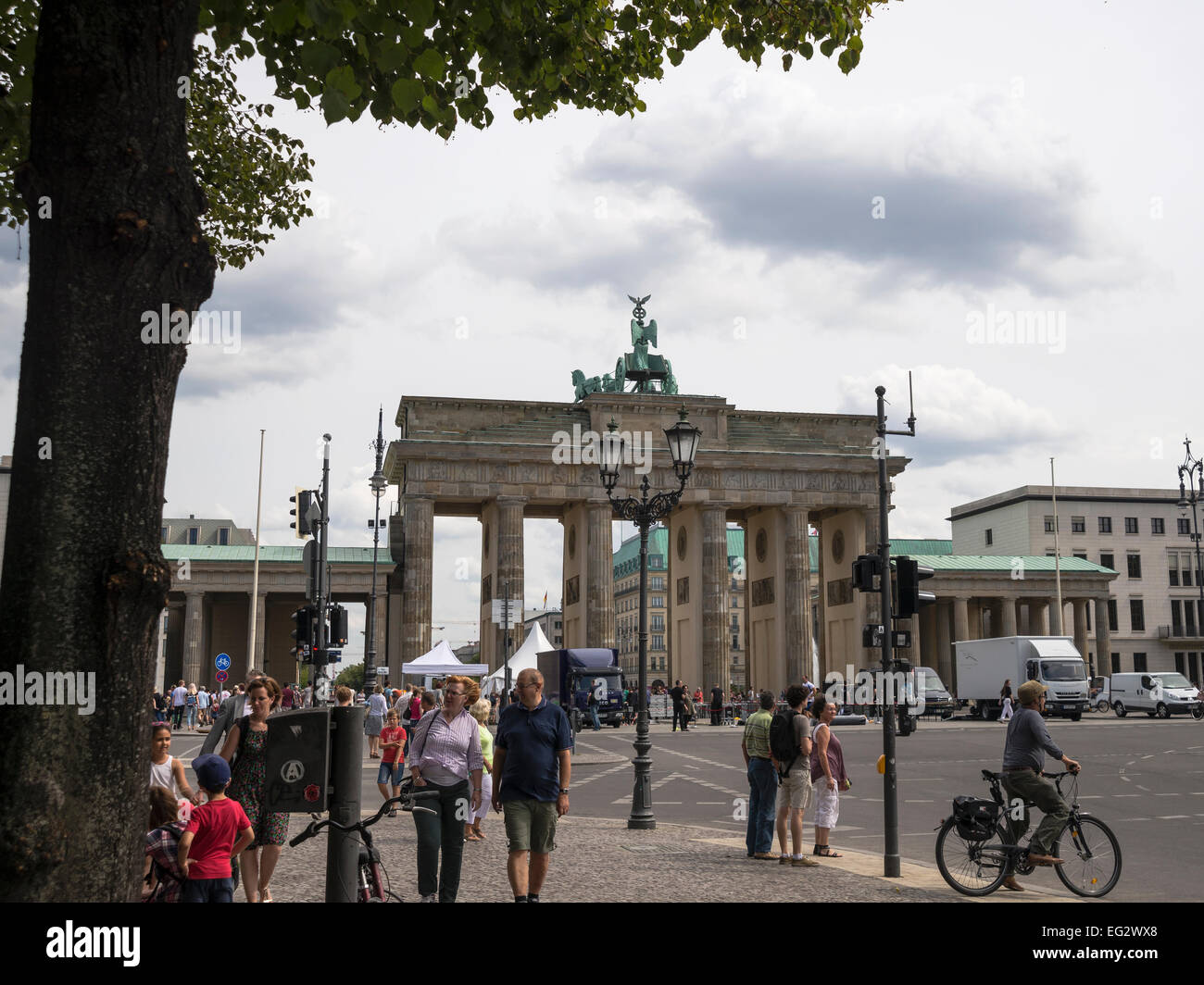 Pariser Platz with the Brandenburg Gate, Berlin, Capital of Germany, Europe. Stock Photo