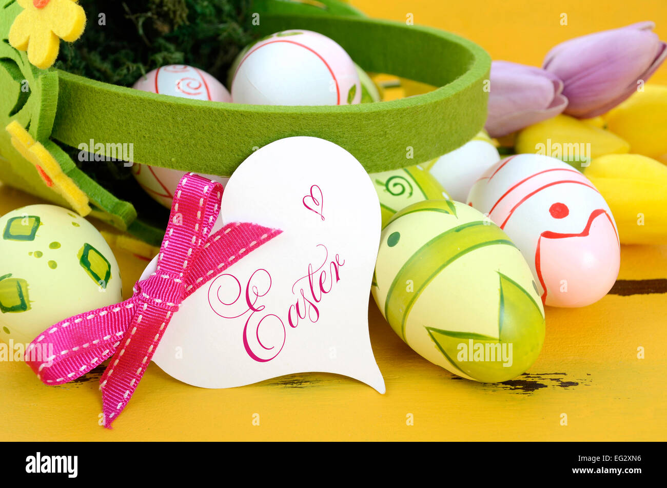 Designer Easter grey Basket “ Yellow bird” collection