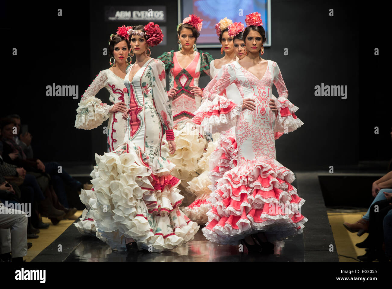 Jerez de la Frontera, Andalusia, Spain, 14 February, 2015: Models pictured  on the catwalk during the