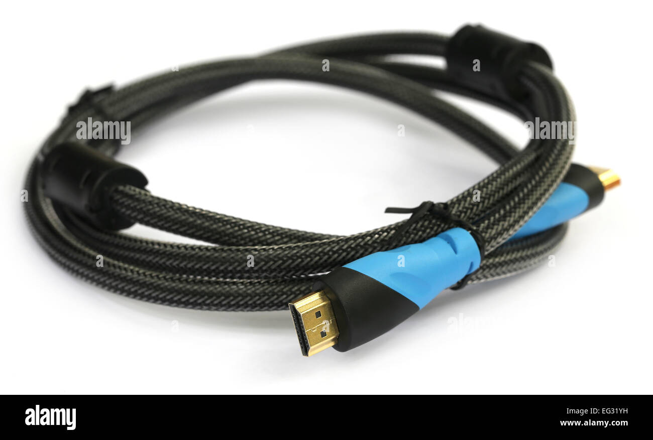 HDMI cable over white background Stock Photo Alamy