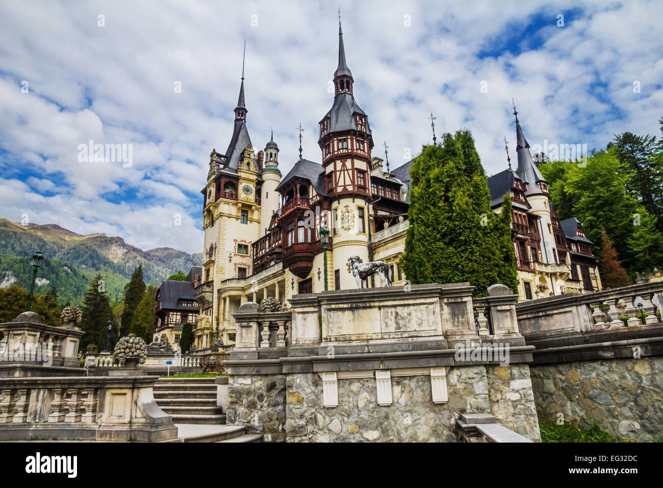 Peles Castle - Sinaia, Romania, Transylvania Stock Photo