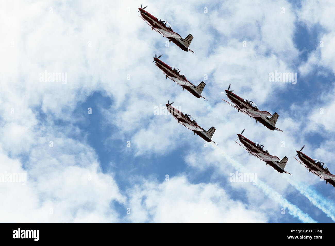Royal Australian Air Force's Roulettes aerobatic display in Melbourne