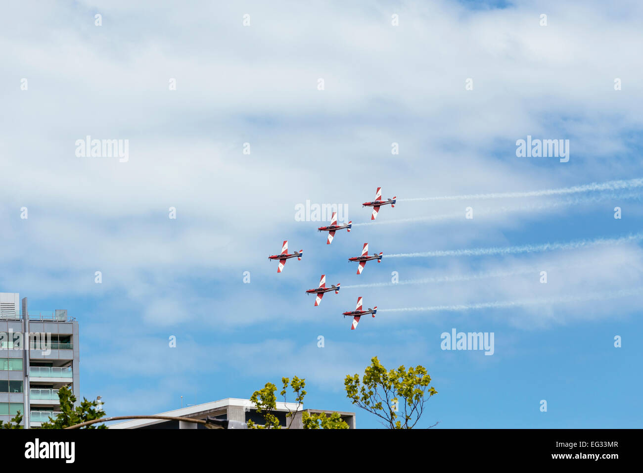Royal Australian Air Force's Roulettes aerobatic display in Melbourne