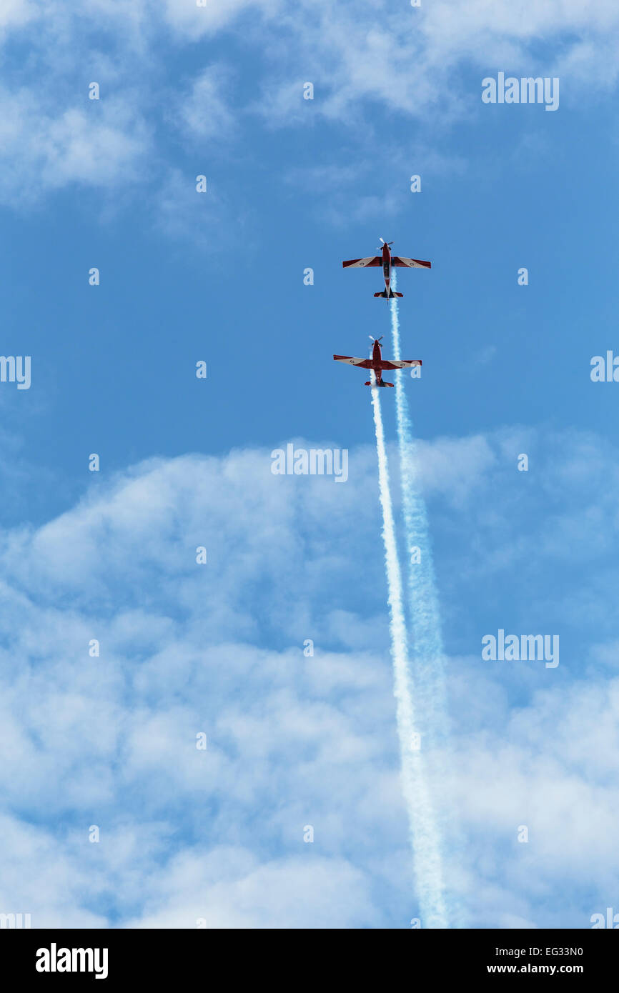 Royal Australian Air Force's Roulettes aerobatic display in Melbourne