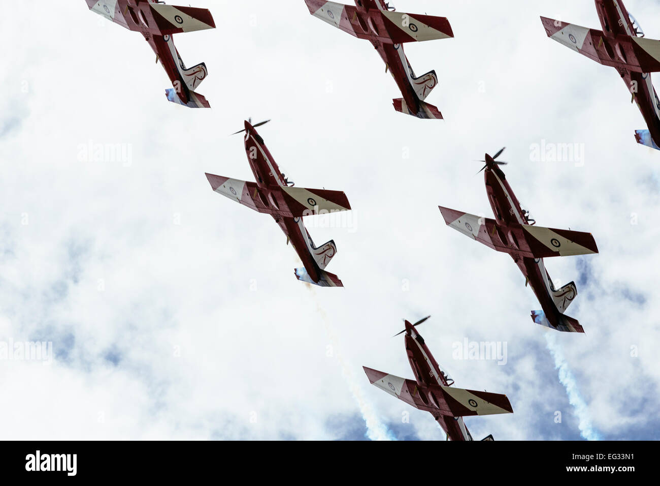 Royal Australian Air Force's Roulettes aerobatic display in Melbourne