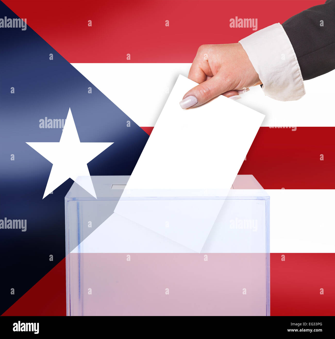 electoral vote by ballot, under the Puerto Rico flag Stock Photo Alamy