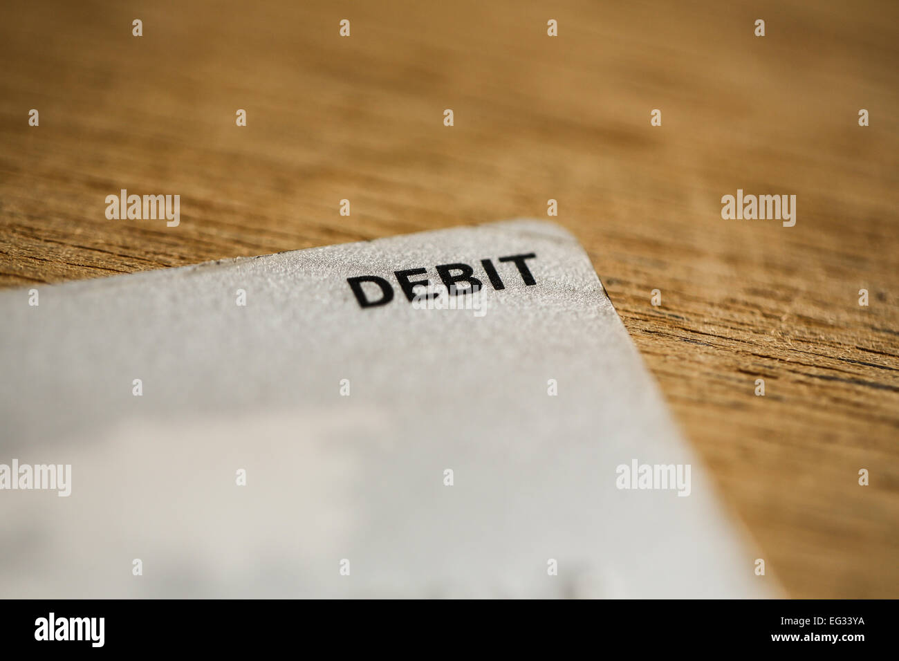 A macro image of a debit card. Stock Photo