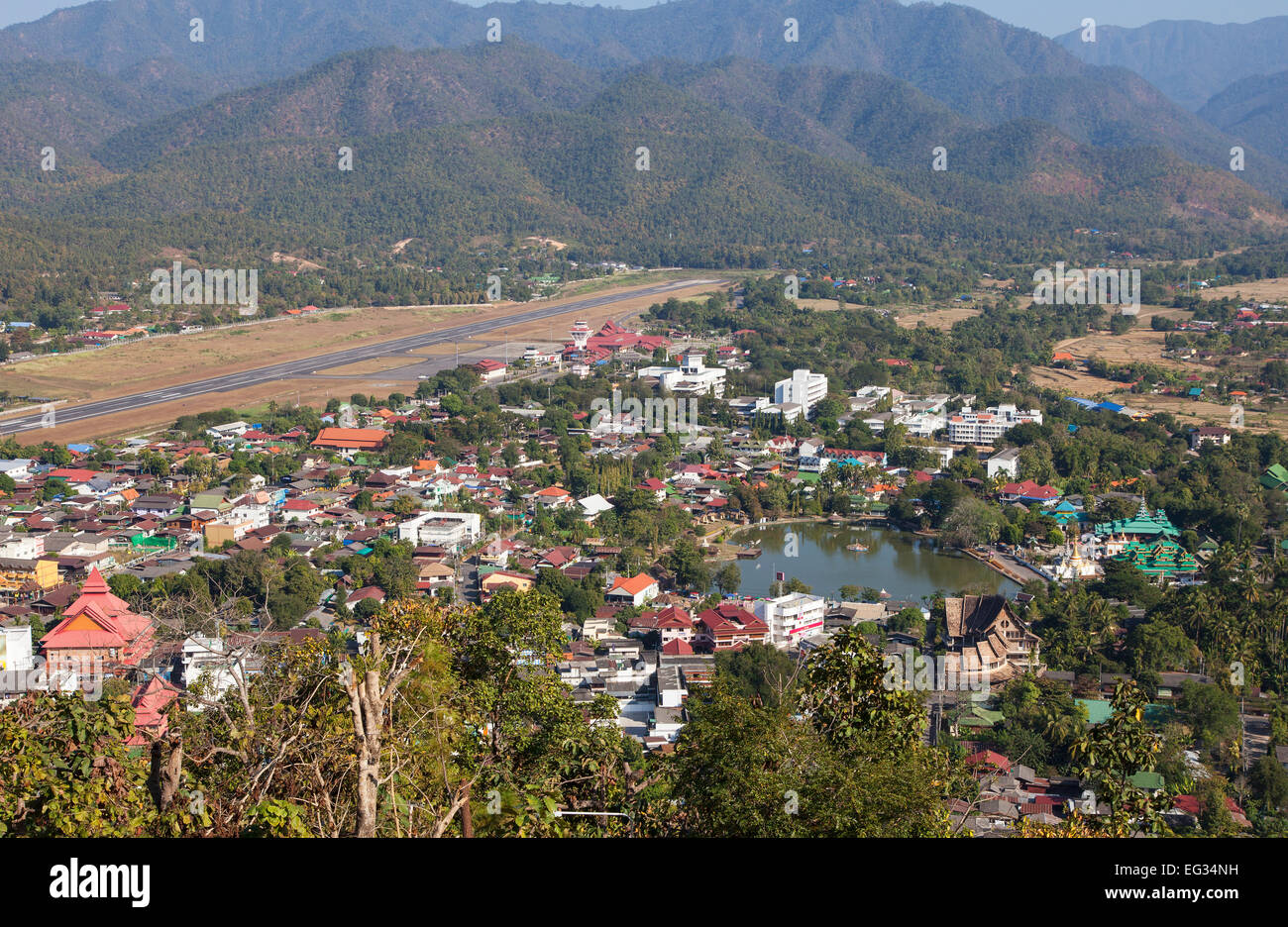 The City of Mae Hong Son, Northern Thailand Stock Photo