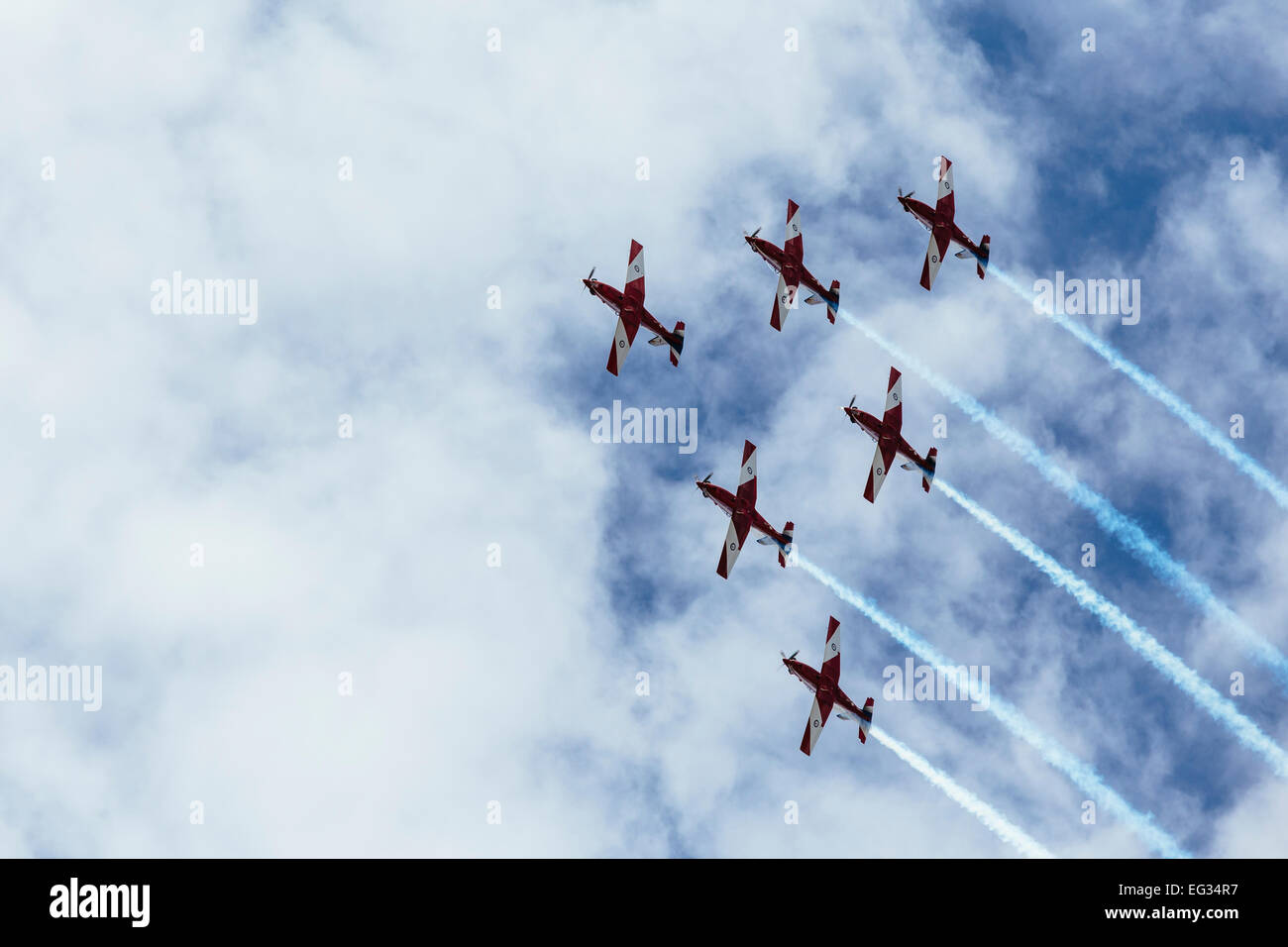 Royal Australian Air Force's Roulettes aerobatic display in Melbourne