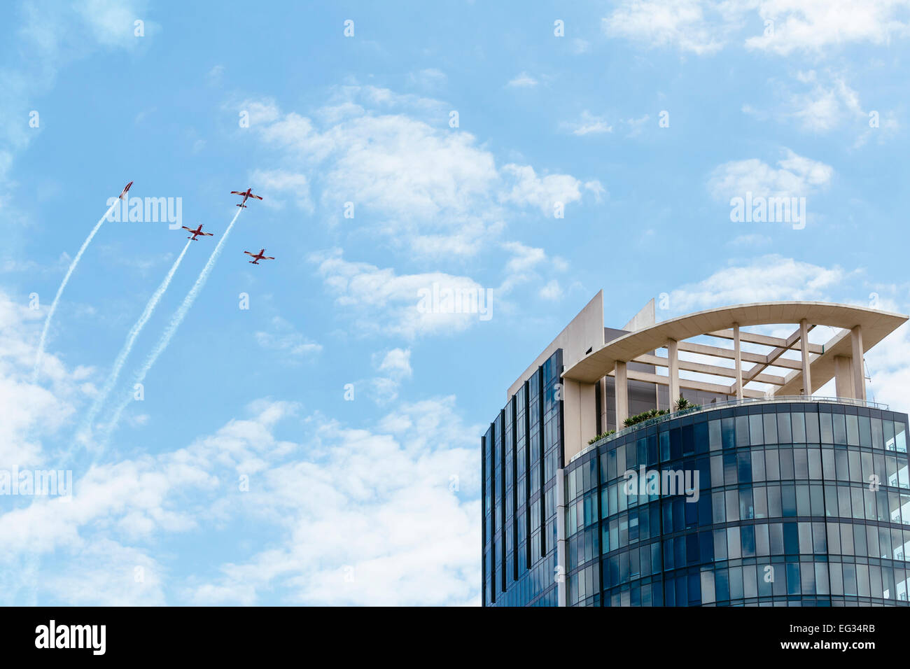 Royal Australian Air Force's Roulettes aerobatic display in Melbourne